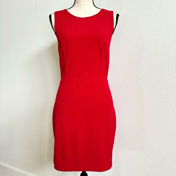 Lulus Red Tie Bow Open Back Mini Sheath Dress Women's XL NWT - Picture 2 of 7